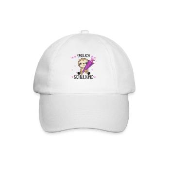 endlich Schulkind Einschulung Schule Faultier - Baseballkappe - Weiß/Weiß - Vorne