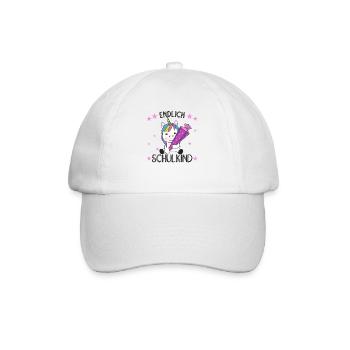 endlich Schulkind Einschulung Schule Einhorn - Baseballkappe - Weiß/Weiß - Vorne