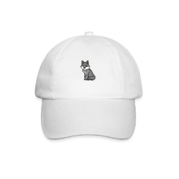 Drawing of a gray fox - Baseball Cap - white/white - Front