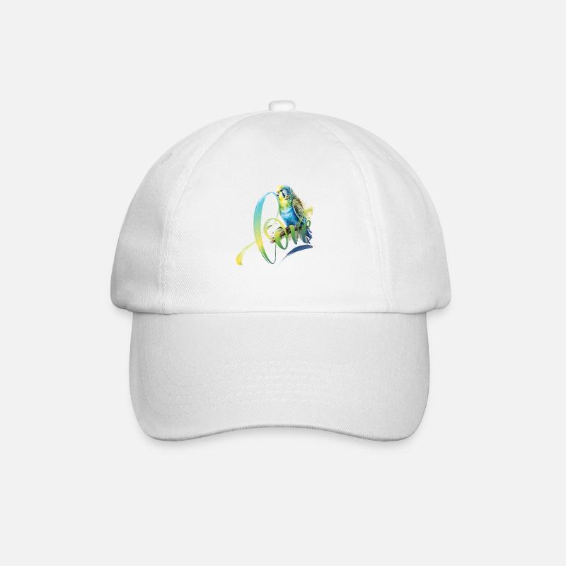 Perruche bleu vert dessin aquarelle - Casquette classique - blanc/blanc