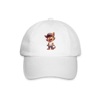 Chat de dessin animé mignon avec casquette Compagnon câlin - Casquette classique - blanc/blanc - Devant