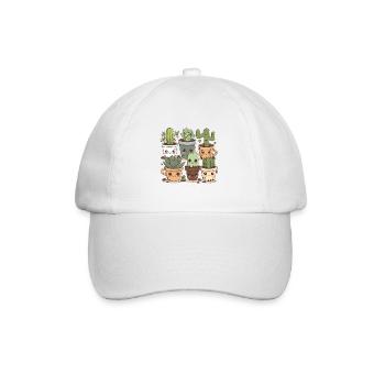 Cactus Florist Funny Succulent Lover Potted Plant - Baseball Cap - white/white - Front