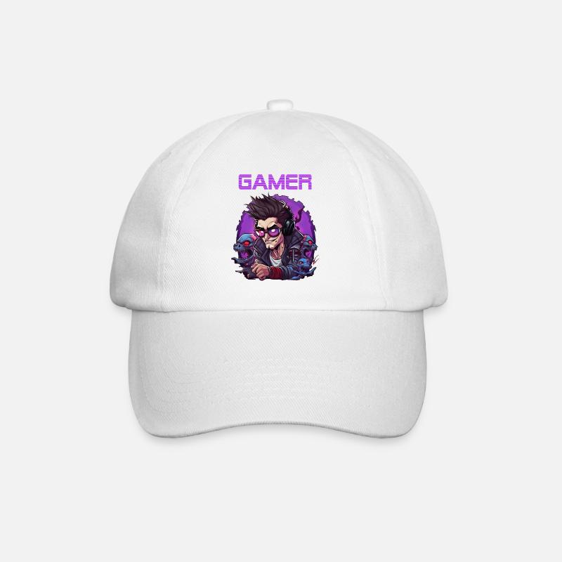 Gamer - Baseballkappe - Weiß/Weiß