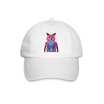 Glowing fox with neon effect - Baseball Cap - white/white - Front
