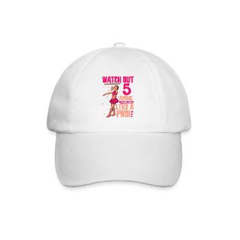 I'm 5 - Girl Twirling - Baseball Cap - white/white - Front
