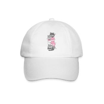 Demigirl Flag Pride LGBTQ Cute Fox Stack - Baseball Cap - white/white - Front