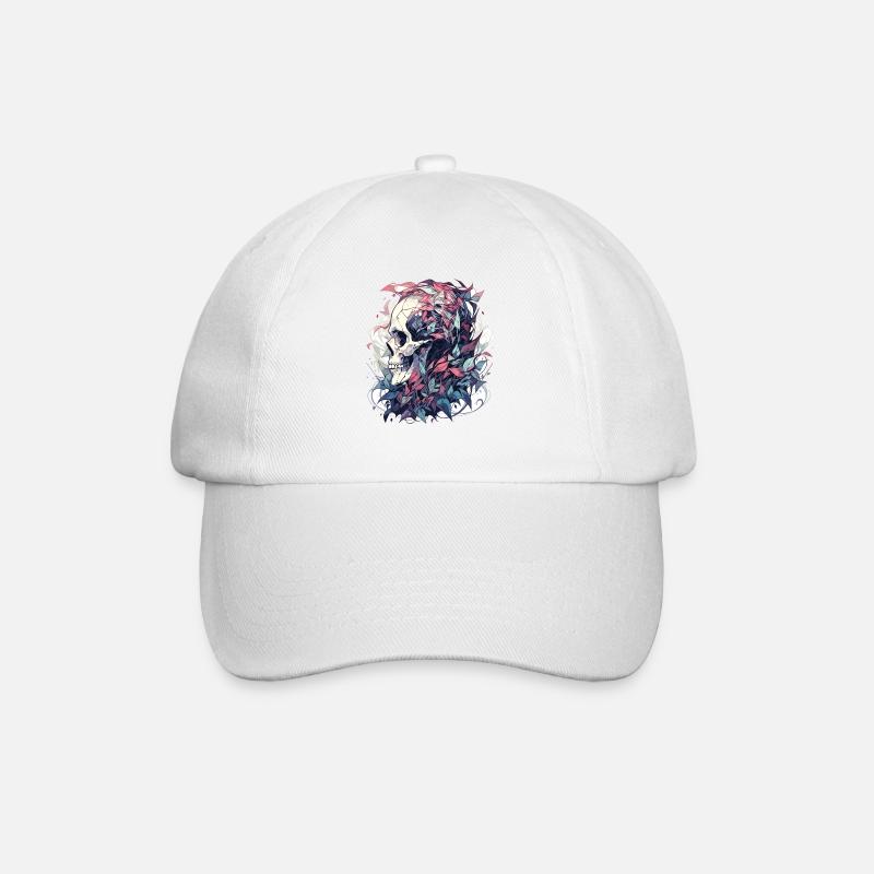 Totenkopf - Baseballkappe - Weiß/Weiß