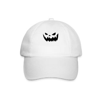 Süßes oder Saures? Gruseliger Kürbis für Halloween - Baseballkappe - Weiß/Weiß - Vorne