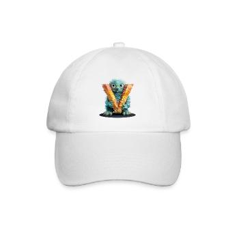 Feathery creature with letter V - Baseball Cap - white/white - Front