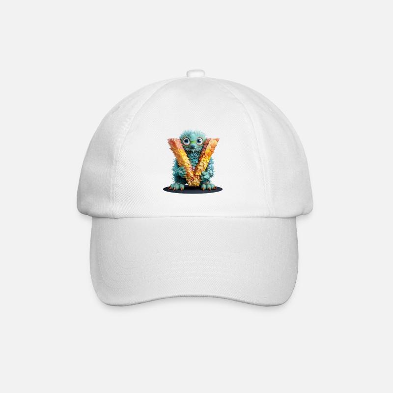 Créature plumeuse avec la lettre V - Casquette classique - blanc/blanc