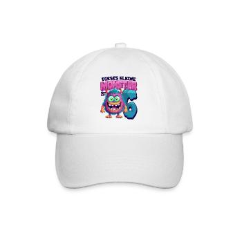 Dieses kleine Monster ist 6 - sechs Jahre - 6. - Baseballkappe - Weiß/Weiß - Vorne