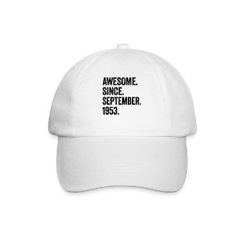70 Years Old Awesome Since September 1953 70th - Baseball Cap - white/white - Front
