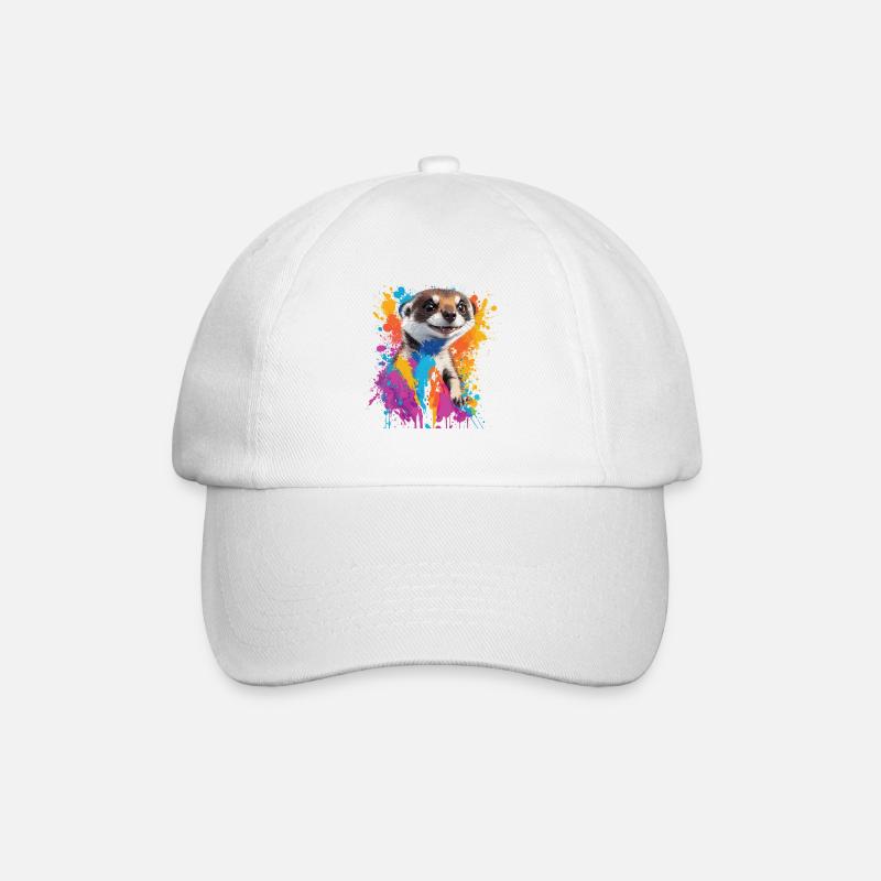 Graffiti Erdmännchen Kunst Malerei Zeichnung - Baseballkappe - Weiß/Weiß