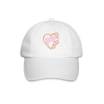 Design d’équitation à cheval et à fille avec cœur - Casquette classique - blanc/blanc - Devant