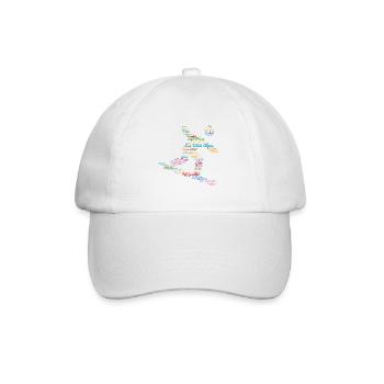 Ski Alp resorts, word cloud, snowboard - Baseball Cap - white/white - Front