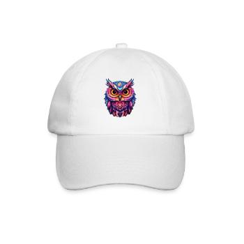 Luminous Nocturne: Holographic Owl Splendor - Baseball Cap - white/white - Front