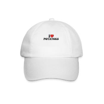 Ich liebe Kartoffeln - Baseballkappe - Weiß/Weiß - Vorne
