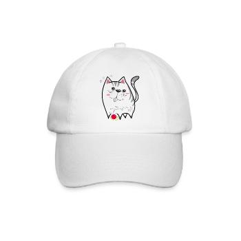 niedliche Katze - Baseballkappe - Weiß/Weiß - Vorne
