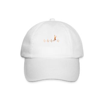 Hearbeat Basketball cooles Sport Design Herzschlag - Baseballkappe - Weiß/Weiß - Vorne