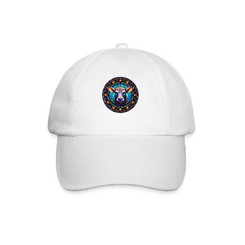 Stained Glass Artist - Cow Stained Glass Art - Baseball Cap - white/white - Front