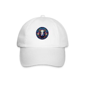 I love Cow and Stained Glass Art - Baseball Cap - white/white - Front