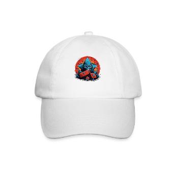 Zombie skull on the rocks - Baseball Cap - white/white - Front