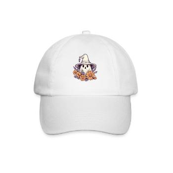 Halloween Groovy Ghost Hippie Fleurs - Casquette classique - blanc/blanc - Devant