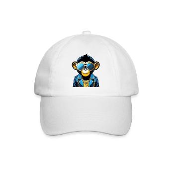 Monkey with sunglasses - Baseball Cap - white/white - Front