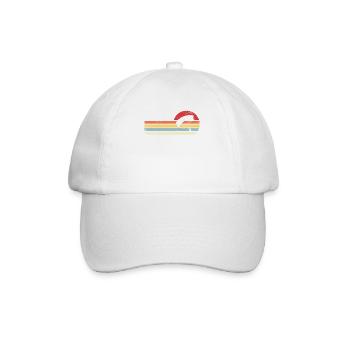 Sonne und Retro Lines - Gleitschirmfliegen - - Baseballkappe - Weiß/Weiß - Vorne