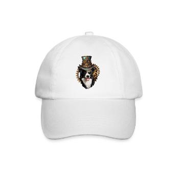 Steampunk Border Collie - Baseball Cap - white/white - Front