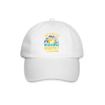 La vie est meilleure avec un whippet - Casquette classique - blanc/blanc - Devant