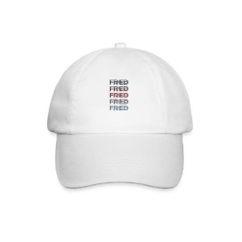 70er Retro Name Vintage Personalisieres Fred - Baseballkappe - Weiß/Weiß - Vorne