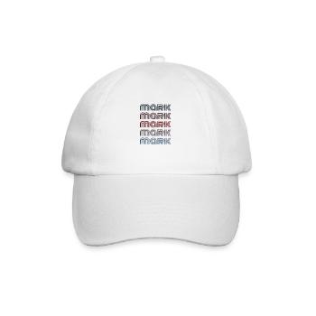 70er Retro Name Vintage Personalisieres Mark - Baseballkappe - Weiß/Weiß - Vorne