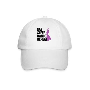 EAT SLEEP DANCE REPEAT Bauchtänzerin Geschenk - Baseballkappe - Weiß/Weiß - Vorne