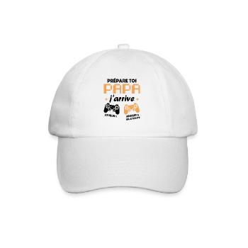 Prépare toi papa j'arrive annonce grossesse papa - Casquette classique - blanc/blanc - Devant