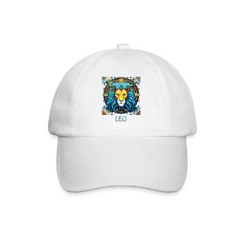 Aimez votre symbole du zodiaque Lion Hommes et Femmes - Casquette classique - blanc/blanc - Devant