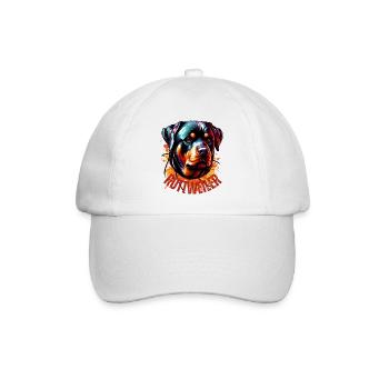 Rottweiler Graffiti Braun - Baseballkappe - Weiß/Weiß - Vorne