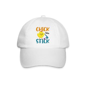 Field Hockey Chicken Chick With - Baseball Cap - white/white - Front
