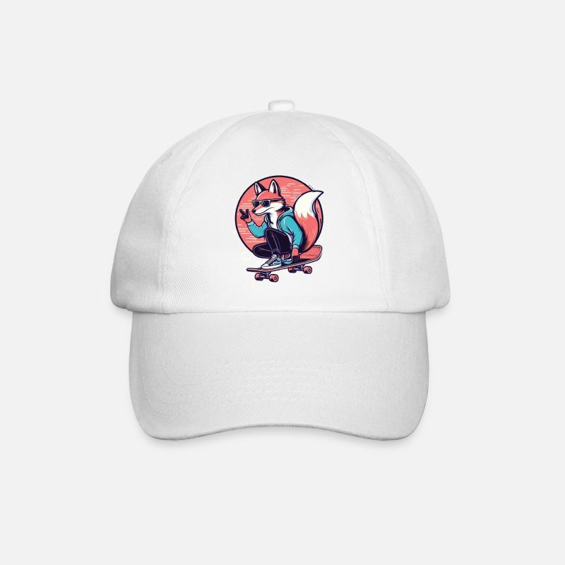 Skater-Fuchs - Baseballkappe - Weiß/Weiß