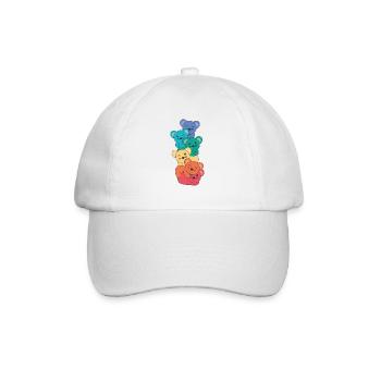 Rainbow Mouse Cute Colorful Mouse for Kids - Baseball Cap - white/white - Front