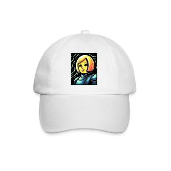 French cartoon puppet of Joan of Arc - Baseball Cap - white/white - Front