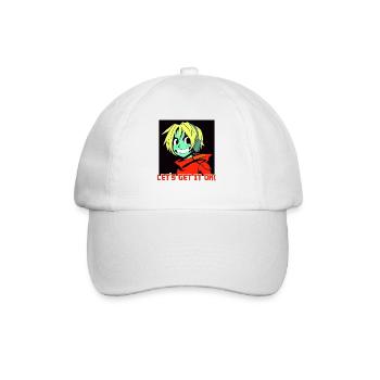 Cartoon Manga Anime Boy: Let's get it on - Baseball Cap - white/white - Front