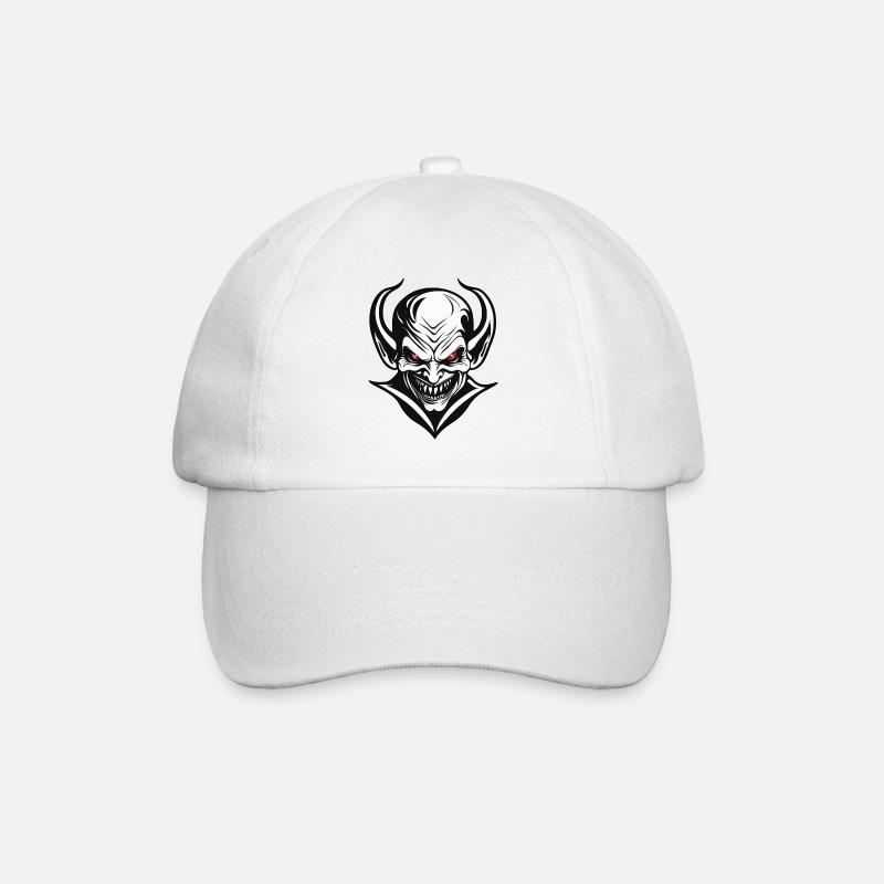 Teufel / Hölle / Horror / teuflisch / böse - Baseballkappe - Weiß/Weiß