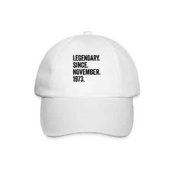 50. Geburtstag 50 Jahre Legendary November 1973 - Baseballkappe - Weiß/Weiß - Vorne