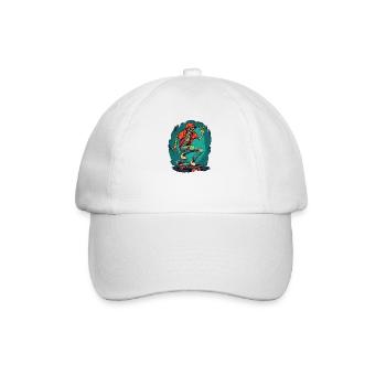 Skateboard Skater Ramp Skating Skating Skeleton - Baseball Cap - white/white - Front