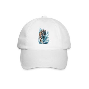 Lynx majestueux dans les flammes bleues - Casquette classique - blanc/blanc - Devant