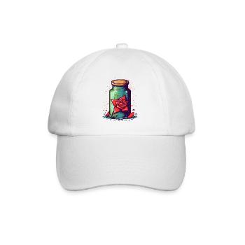 Un bocal en verre avec des roses - Casquette classique - blanc/blanc - Devant