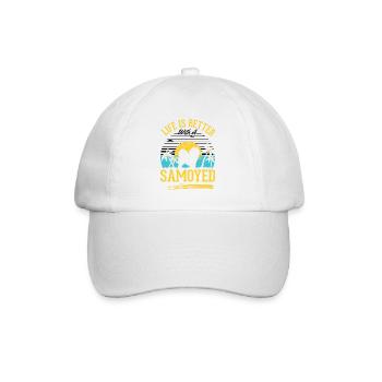Life is better with a Samoyedne - Baseball Cap - white/white - Front