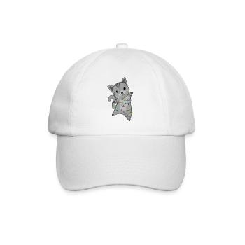 Katze Weihnachten Schnee Winter Tiere Katzen - Baseballkappe - Weiß/Weiß - Vorne