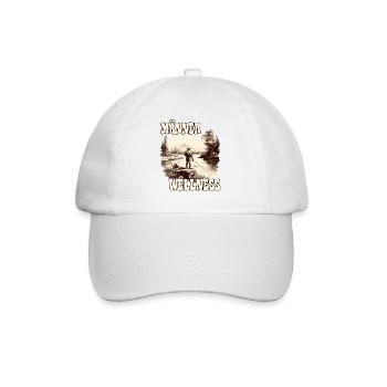 Männer Wellness Angelausflug Angler Geschenk - Baseballkappe - Weiß/Weiß - Vorne